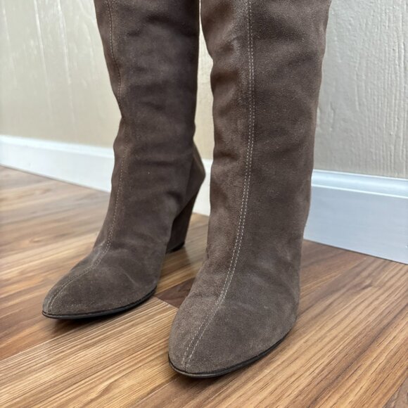 Giuseppe Zanotti Suede Knee High Slouchy Wedge Boots - Picture 3 of 16